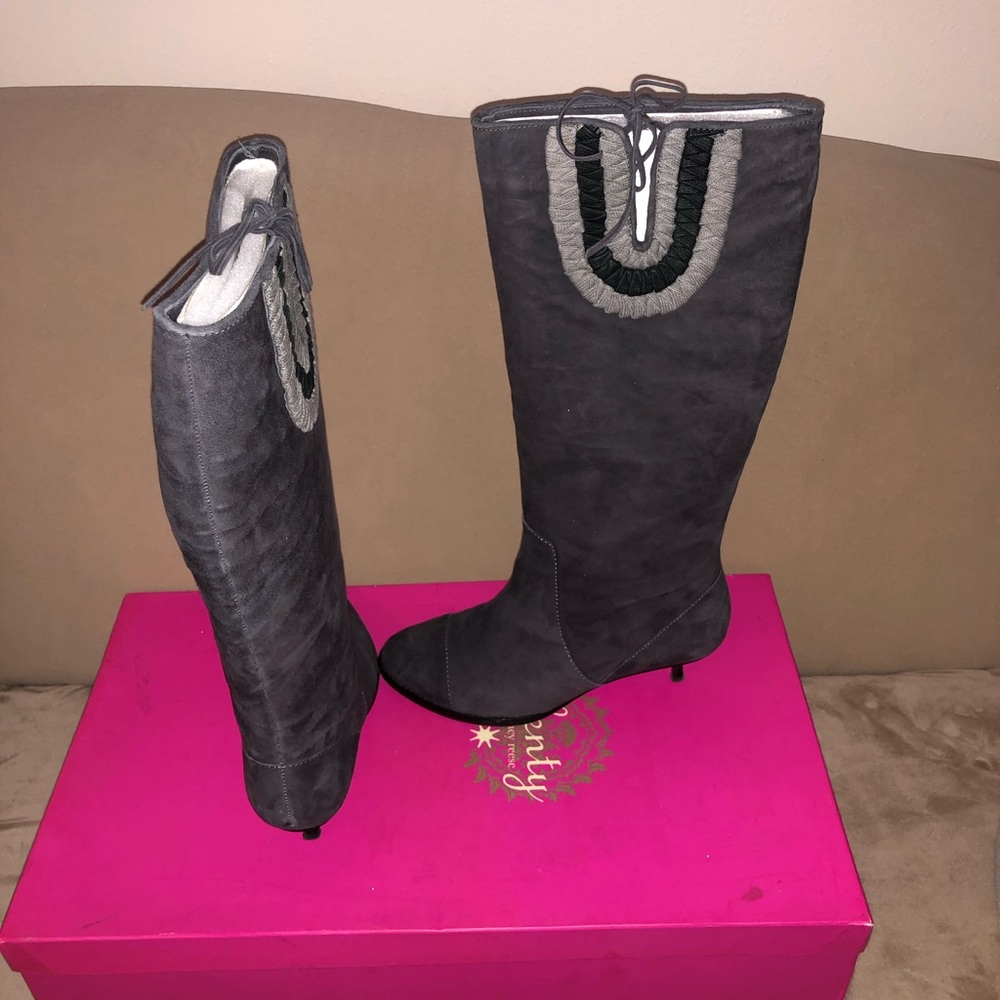 Authentic Rare Plenty By Tracy Reese Banjo Boot Dark Gray sz 7